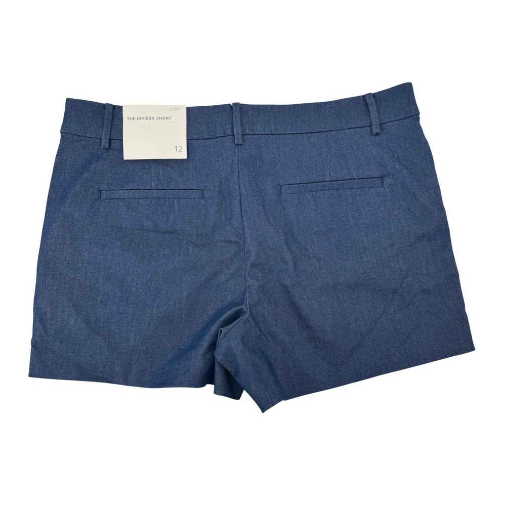 Loft The Riviera Short Women 12 Dark Indigo Blue Stretch Cotton Blend Preppy NWT - Picture 4 of 8